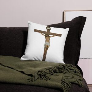 jesus crucified premium pillow case