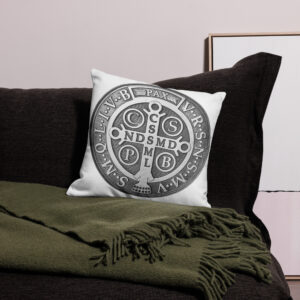 st benedict medal premium pillow case