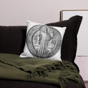 st benedict medal premium pillow case