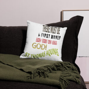 there must be a first mover god st thomas aquinas premium pillow case