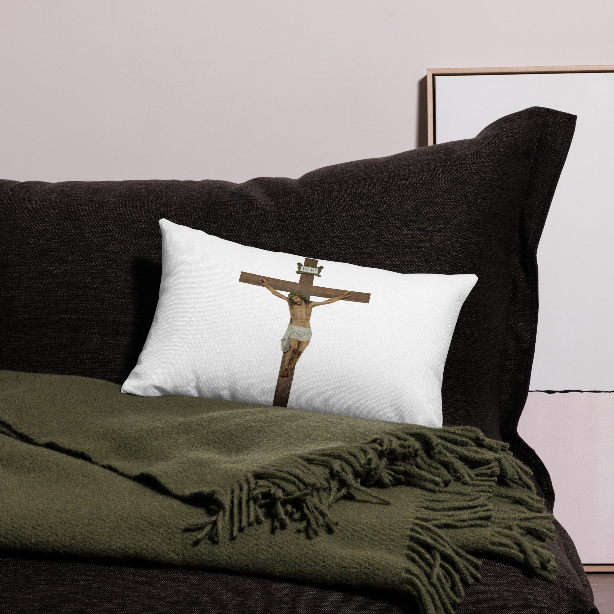 jesus crucified premium pillow case jesus crucified premium pillow case