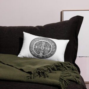 st benedict medal premium pillow case