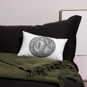 st benedict medal premium pillow case