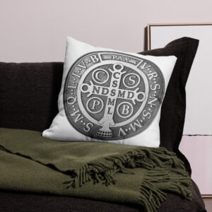 st benedict medal premium pillow case