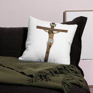 jesus crucified premium pillow case