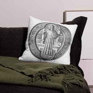 st benedict medal premium pillow case