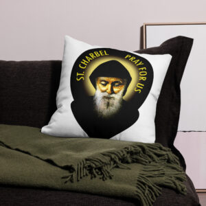 st charbel pray for us premium pillow case