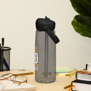 faith and love flip straw water bottle