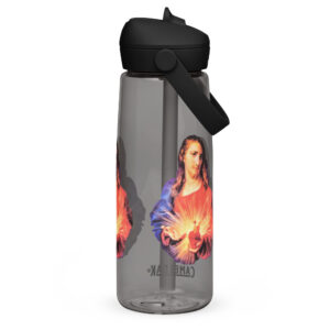 sacred heart of jesus flip straw water bottle