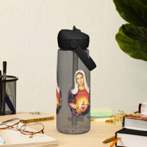immaculate heart of mary flip straw water bottle