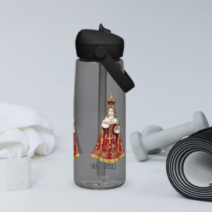 infant of prague flip straw water bottle