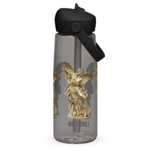st michael archangel flip straw water bottle