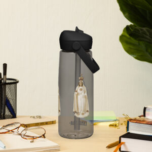 our lady of fatima flip straw water bottle