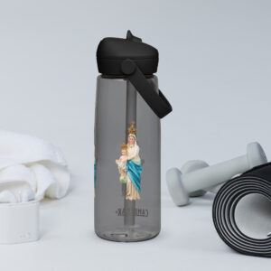 mary with the child jesus flip straw water bottle