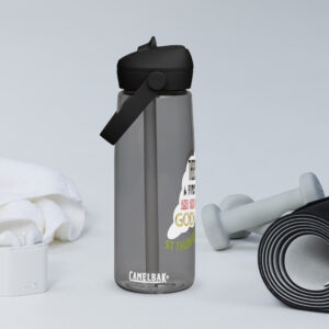 there is a first mover god flip straw water bottle