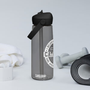 one, holy, catholic, apostolic church flip straw water bottle
