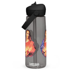 sacred heart of jesus flip straw water bottle