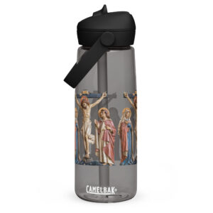 crucifixion scene flip straw water bottle