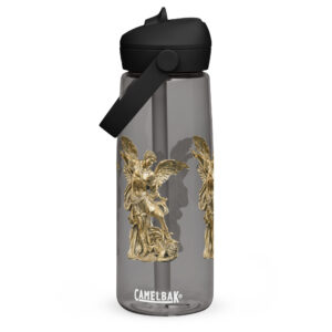 st michael archangel flip straw water bottle