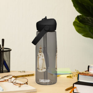 our lady of fatima flip straw water bottle