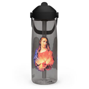 sacred heart of jesus flip straw water bottle