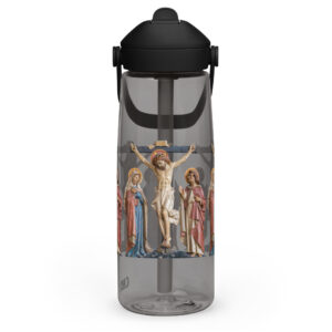 crucifixion scene flip straw water bottle