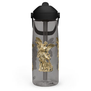st michael archangel flip straw water bottle