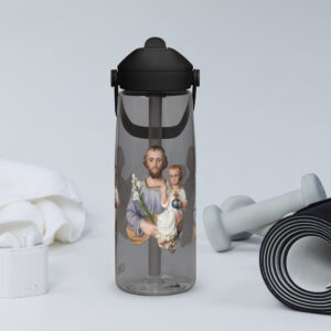 st joseph with the child jesus flip straw water bottle