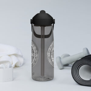 st benedict's medal flip straw water bottle