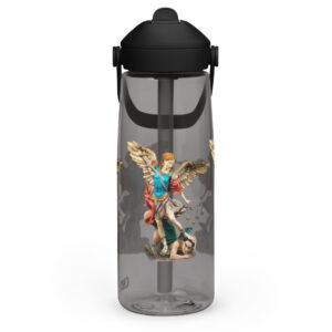 st michael archangel color flip straw water bottle