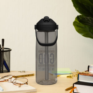 faith and love flip straw water bottle