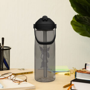 "who is like god" st michael archangel flip straw water bottle