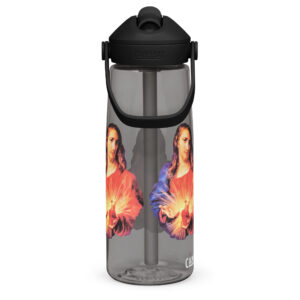 sacred heart of jesus flip straw water bottle
