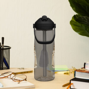 our lady of fatima flip straw water bottle