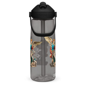 st michael archangel color flip straw water bottle