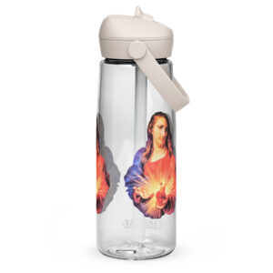 sacred heart of jesus flip straw water bottle