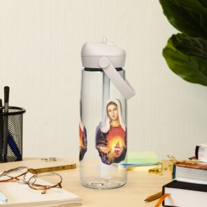 immaculate heart of mary flip straw water bottle