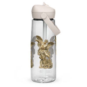 st michael archangel flip straw water bottle