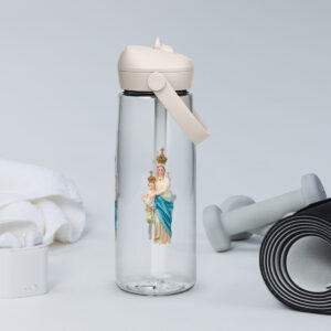 mary with the child jesus flip straw water bottle