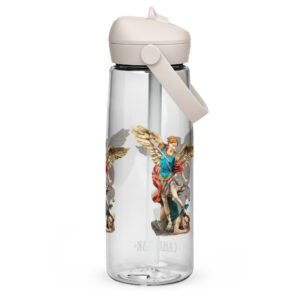 st michael archangel color flip straw water bottle