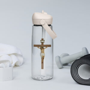 jesus crucified flip straw water bottle