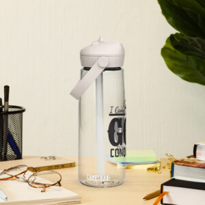 i came, i saw, god conquered flip straw water bottle