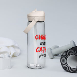 christian is my name, catholic my surname flip straw water bottle