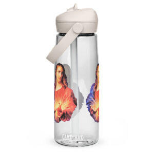 sacred heart of jesus flip straw water bottle