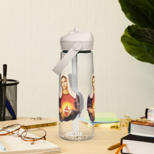 immaculate heart of mary flip straw water bottle