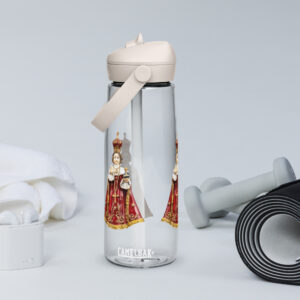 infant of prague flip straw water bottle