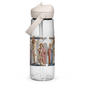 crucifixion scene flip straw water bottle