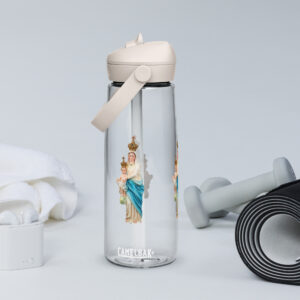 mary with the child jesus flip straw water bottle