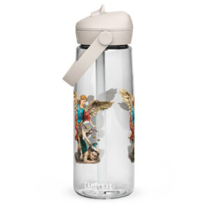 st michael archangel color flip straw water bottle