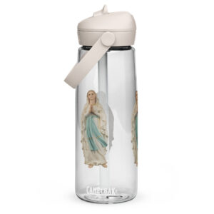our lady of lourdes flip straw water bottle